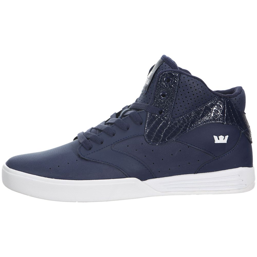 Chaussures de Skate Supra Khan Bleu Marine Navy/White Homme | LED-94980096